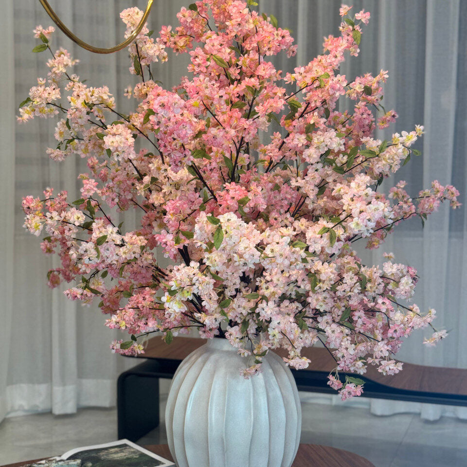 Astoria Vase with Pink Cherry Blossoms