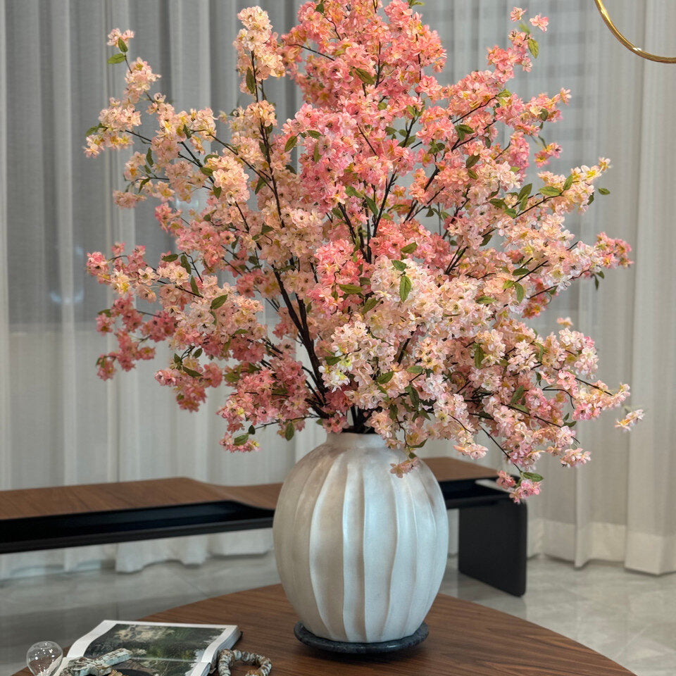 Astoria Vase with Pink Cherry Blossoms