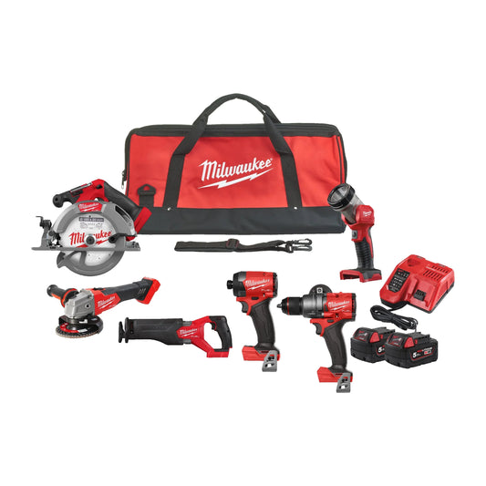 Milwaukee M18 FPP6G3-502B 18V FUEL™ 6-Piece Power Tool Combo Kit